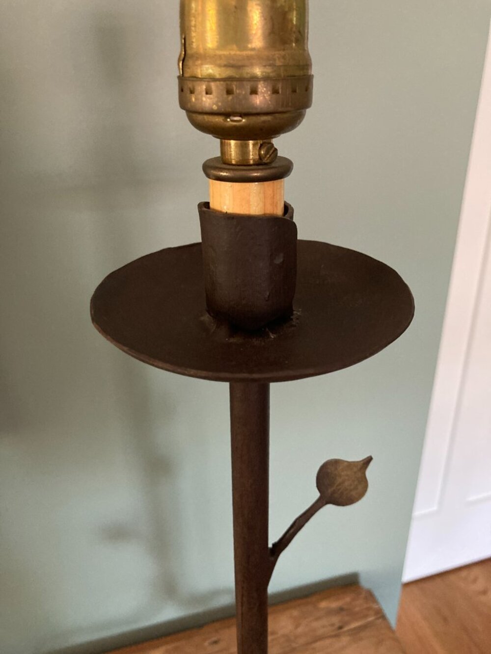 Table Lamp - Iron Leaf Motif - Made in France - Picture 7 of 12